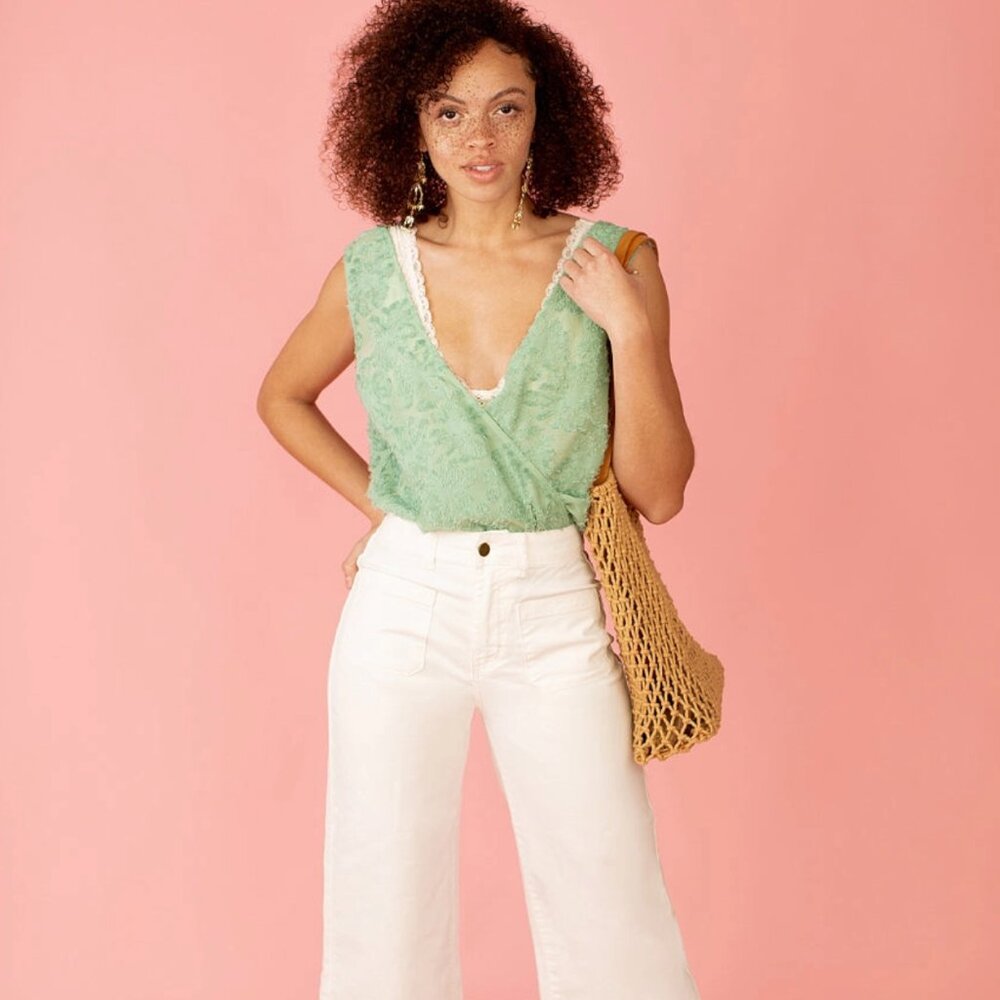 NWT Joyfolie Floraine Bodysuit in Matcha Size XL